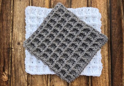 Waffle Stitch Crochet Dishcloth Pattern - Easy Crochet Patterns