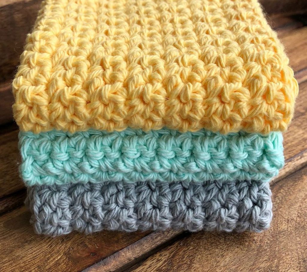 Free Crochet Pattern Sunshine Dishcloth