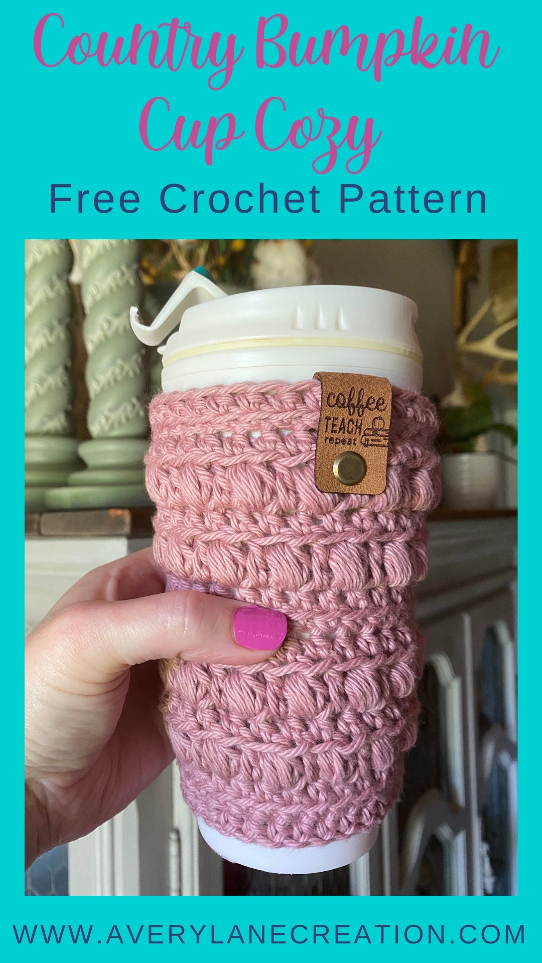 Free Crochet Pattern: Country Bumpkin Cup Cozy - Avery Lane Creations