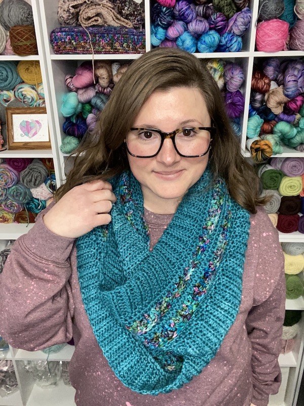 Cozy Infinity Scarf Knitted with Lovers Lane First Love Yarn